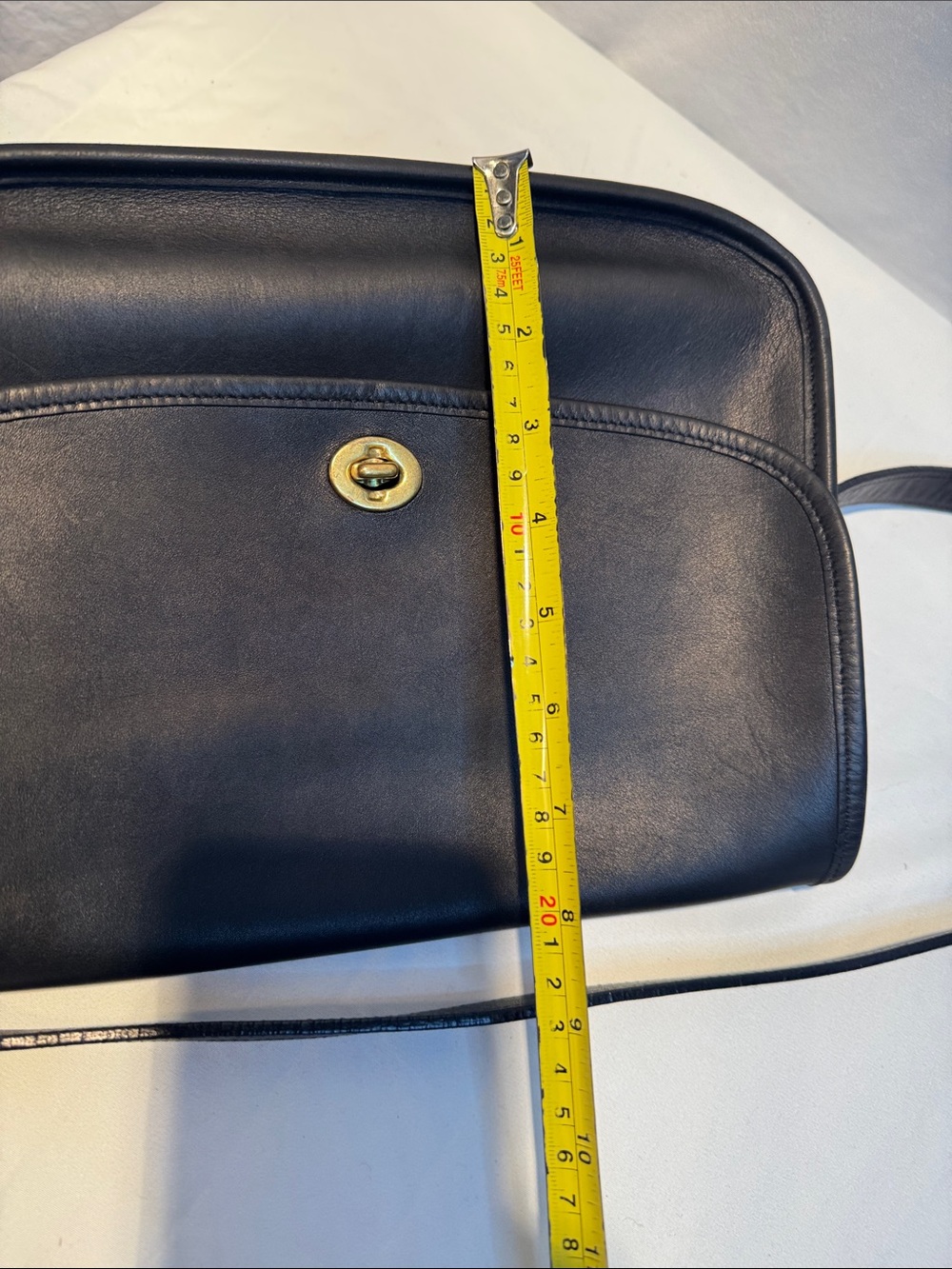 Coach Vintage Black Leather Crossbody with Gold Turnlock 9790 - Picture 11 of 16